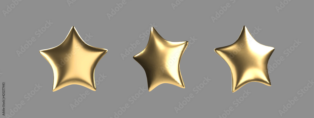 Vector 3d golden star. Realistic gold isolated object. Vector 3d golden star. Realistic gold isolated object.
