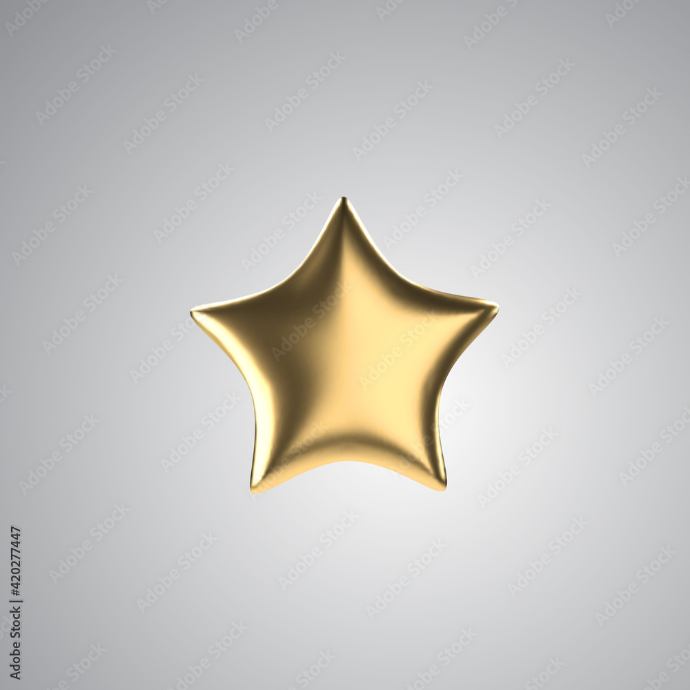 Vector 3d golden star. Realistic gold isolated object. Vector 3d golden star. Realistic gold isolated object.