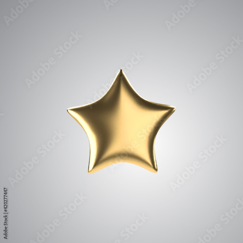 Vector 3d golden star. Realistic gold isolated object.