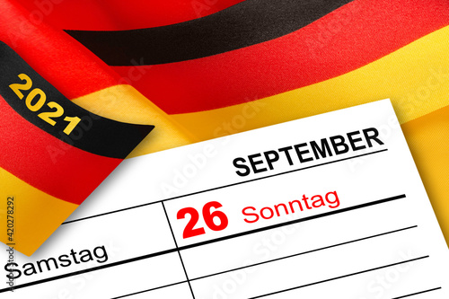 Kalender Bundestagswahl Deutschland September 2021