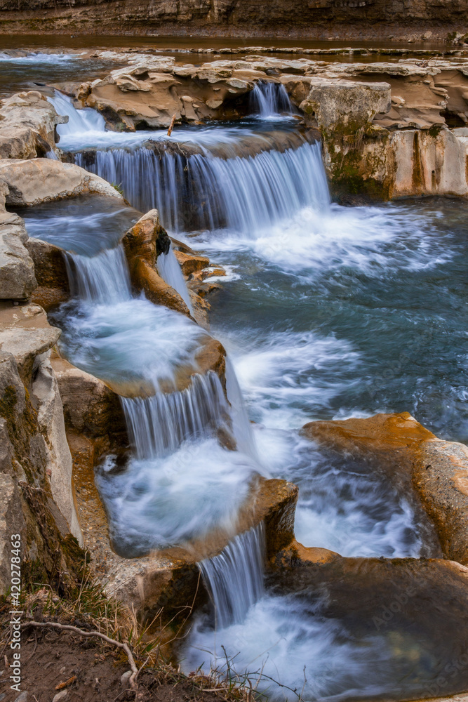 The Affenschlucht waterfall at the river Toss in Winterthur, Zurich, Switzerland