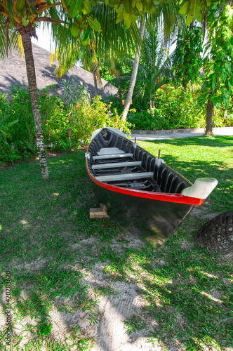 Old traditional fishing boat from Seychelles.