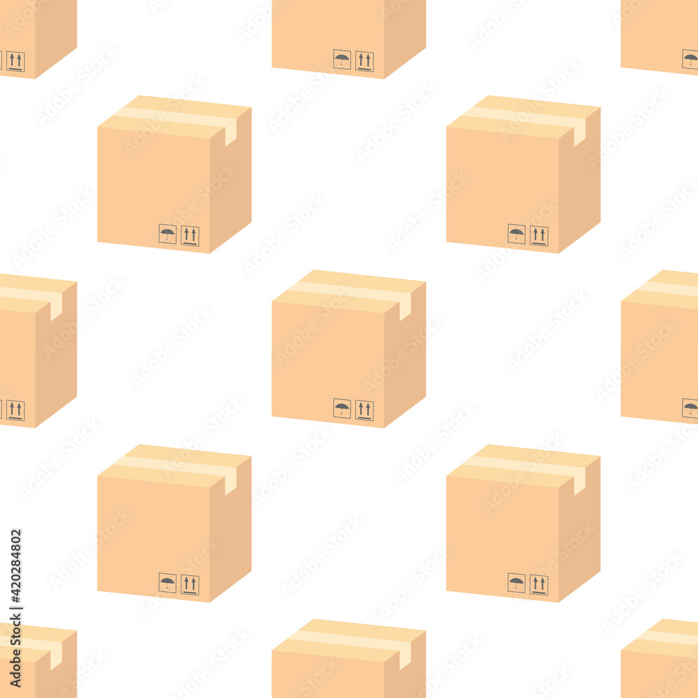 A seamless pattern with postal parceles in a boxes with a delivery address and envelopes. Mail delivery. EPS A seamless pattern with postal parceles in a boxes with a delivery address and envelopes. Mail delivery. EPS