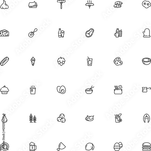 icon vector icon set such as: omelet, parasitic, spore, tenderloin, roll, bacterial, rye, chef, fungus, can, creamy, birthday, light, strip, farm, slicer, saucer, illness, spoon, sushi, sirloin