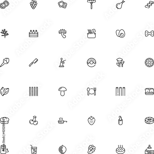 icon vector icon set such as: glazed, barley, stelline, egg, capellini, champignon, cookie, dog, one, appliance, indian, bucatini, decorative, strawberry, detailed, group, hotdog, type, away