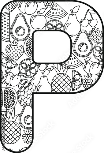 alphabet    letters   font   graphics   illustration   background  letter  a primer  Fruit   summer graphic illustration alphabet letter  
