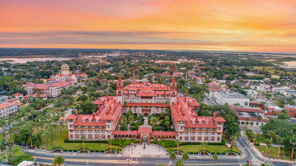 St Augustine, Florida, USA Downtown Skyline Aerial