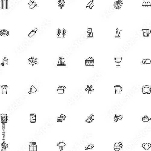 icon vector icon set such as: cookware, autumn, pork, saj bread, confection, light, mashrooh, piper, dog, fastfood, portion, jar, birch, swim, poultry, maker, recycle, julienne, craft, lemon, forest