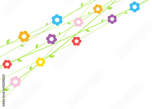 flowers on strings background for spring