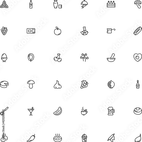 icon vector icon set such as: whole, celebrate, macaroni, froth, spices, fortune, chile, whisk, hold, vodka, pictogram, easter, paper, circle, sweets, holiday, preparation, beater, grilled, cep