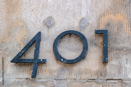 Close Up Of House Number 401 At Amsterdam The Netherlands 4-3-2020