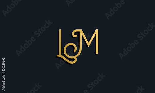 Luxury fashion initial letter LM logo.