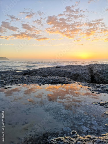 sunset over the Sea Noordhoek Beach in Cape Town South Africa 