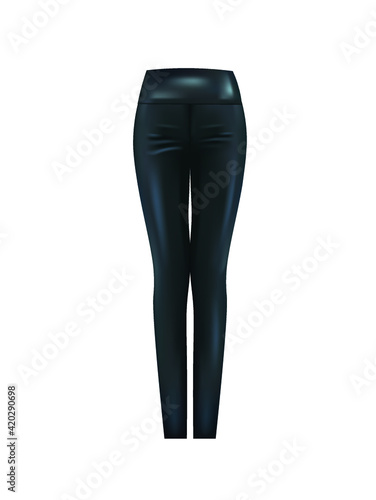 Black leather pants. vector illustration