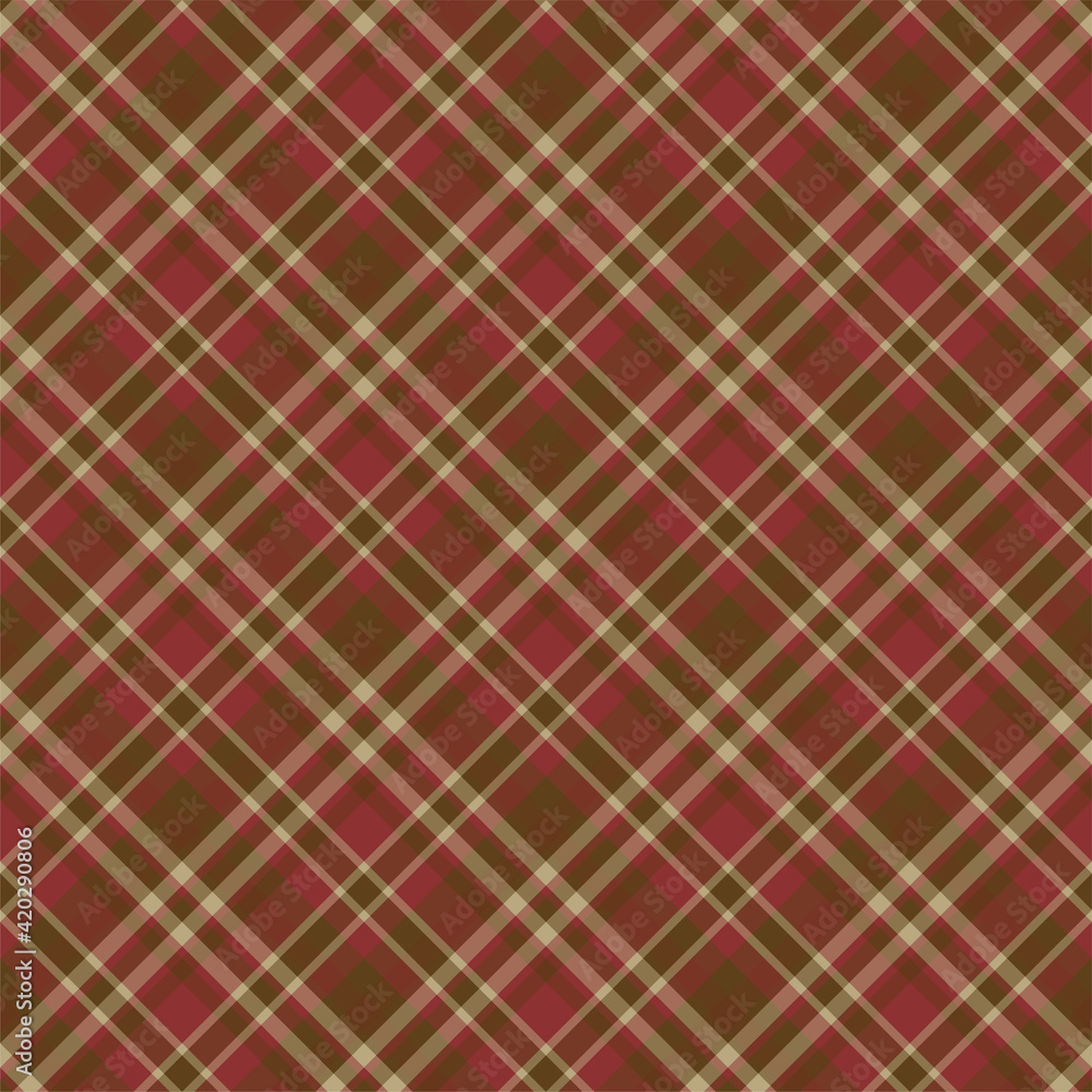 Plaid seamless pattern. Vector background of textile ornament. Flat fabric design.