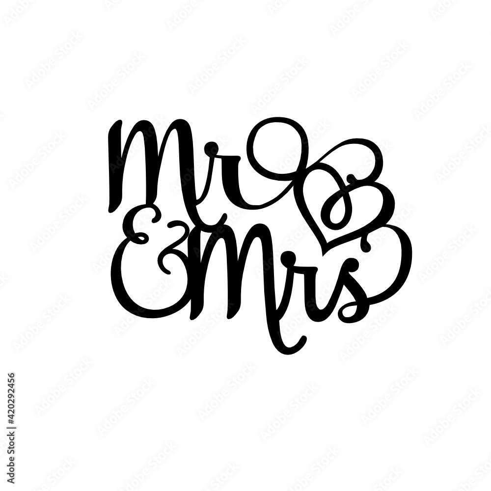 Mr Mrs Cake Topper SVG Stock Vector Adobe Stock