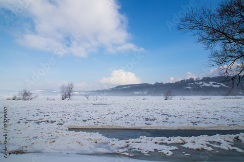 View of the river in winter. San River © Sławomir Bodnar