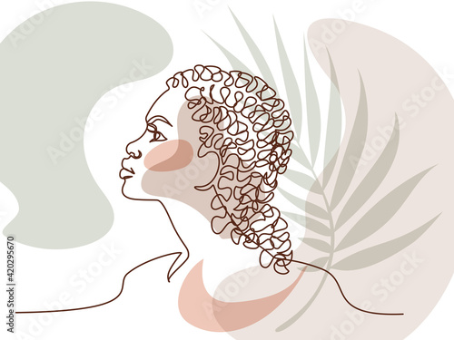 Abstract portrait of pretty young woman African ethnicity.