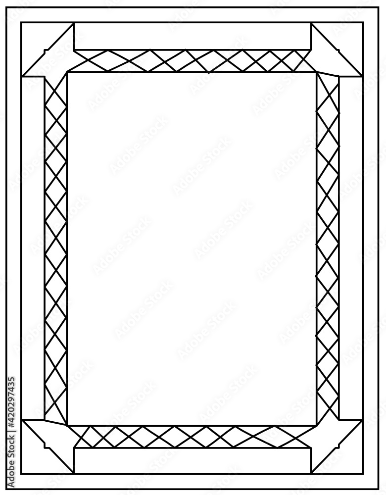 
Floral border template, kids drawing page 

