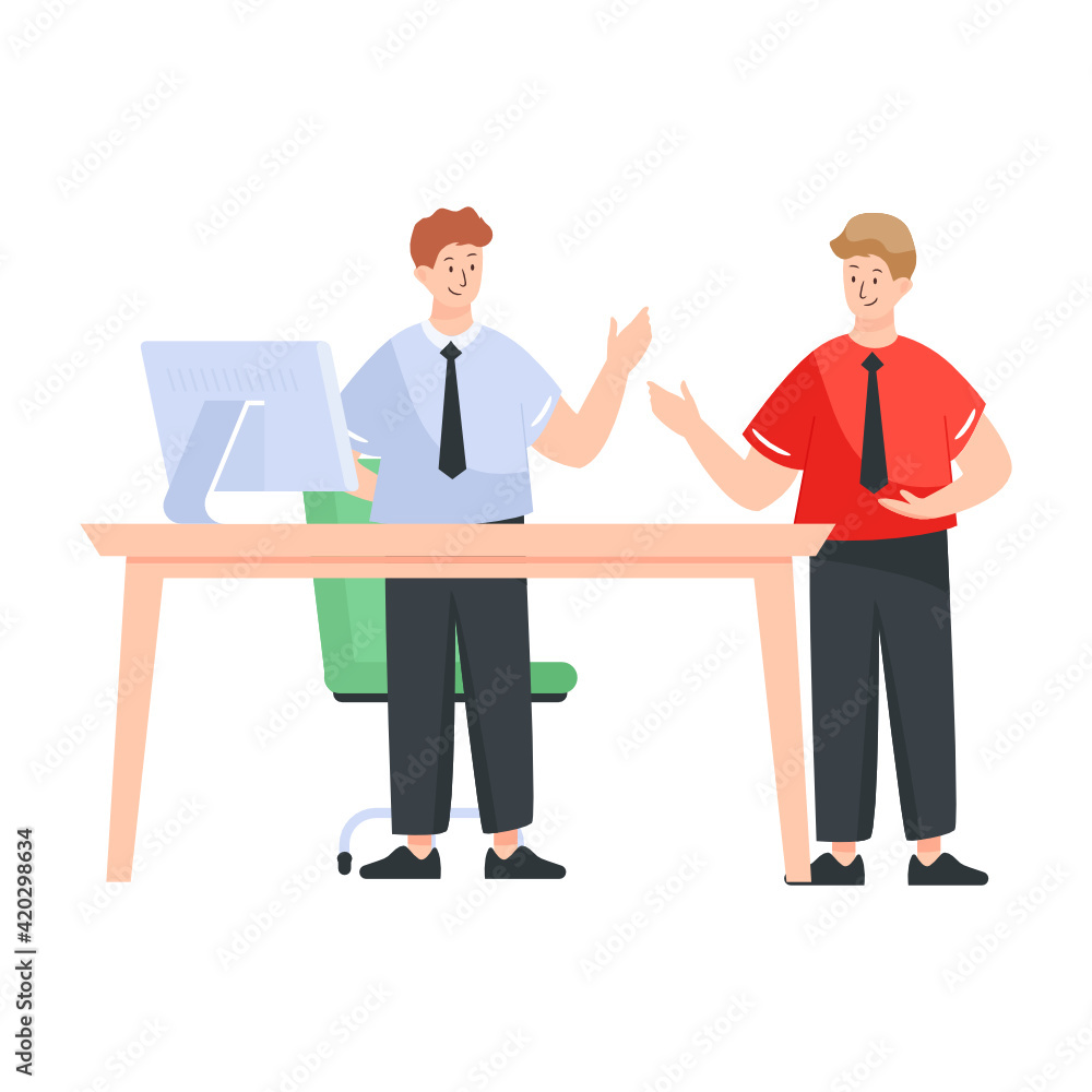 Colleagues having office negotiation, flat vector
Colleagues having office negotiation, flat vector