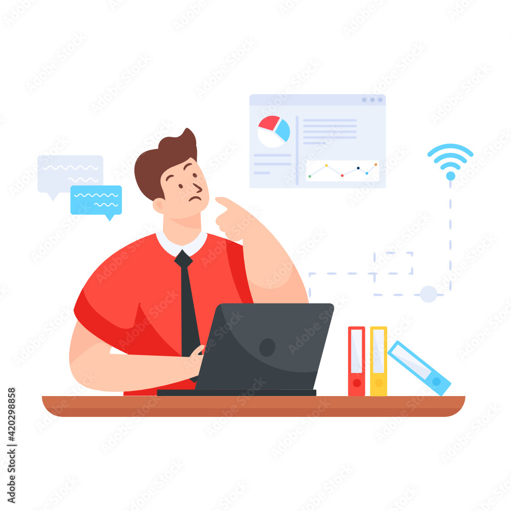 An employee statistics in flat editable vector
An employee statistics in flat editable vector