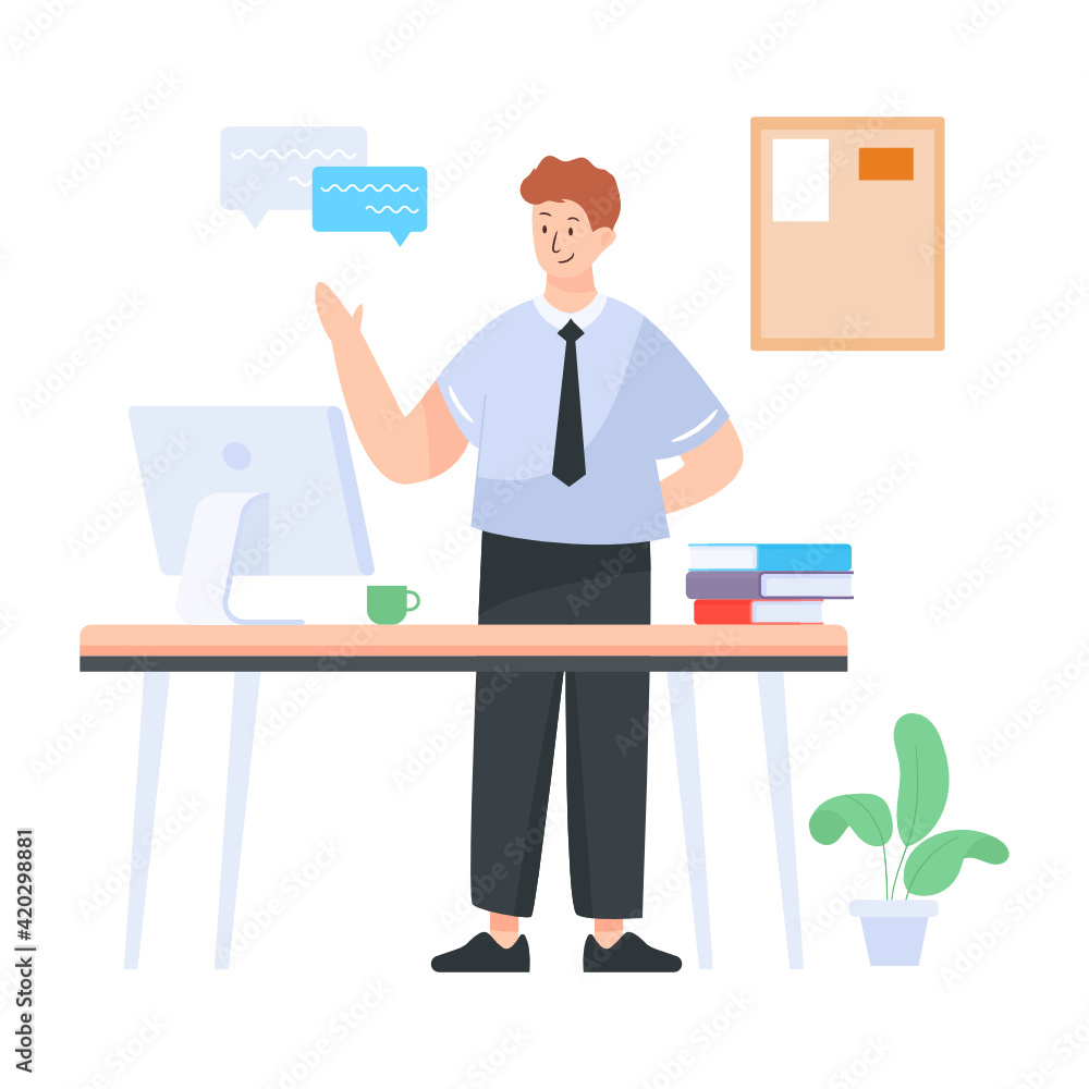 
A businessman avatar  in flat vector download

