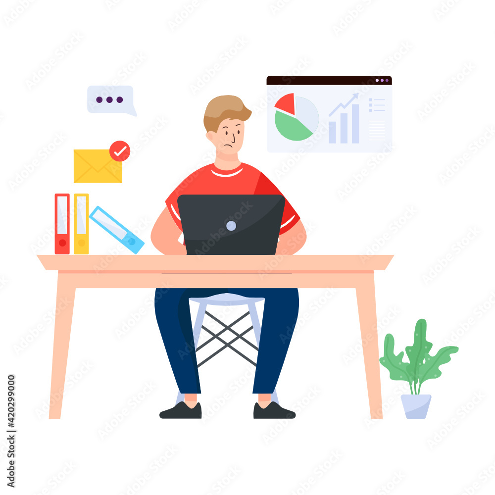 An hr manager in flat illustration, person in a workplace
An hr manager in flat illustration, person in a workplace