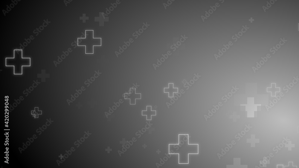 Medical health cross neon light shapes pattern on black background. Medical health cross neon light shapes pattern on black background.