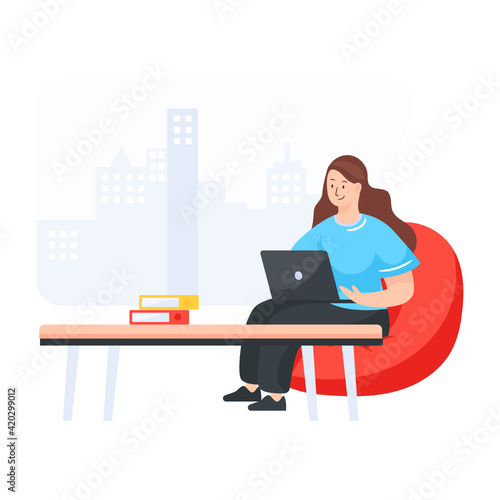 
A self employment illustration in editable design


