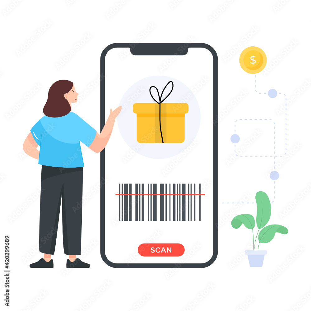 A barcode scan flat illustration, premium download
A barcode scan flat illustration, premium download