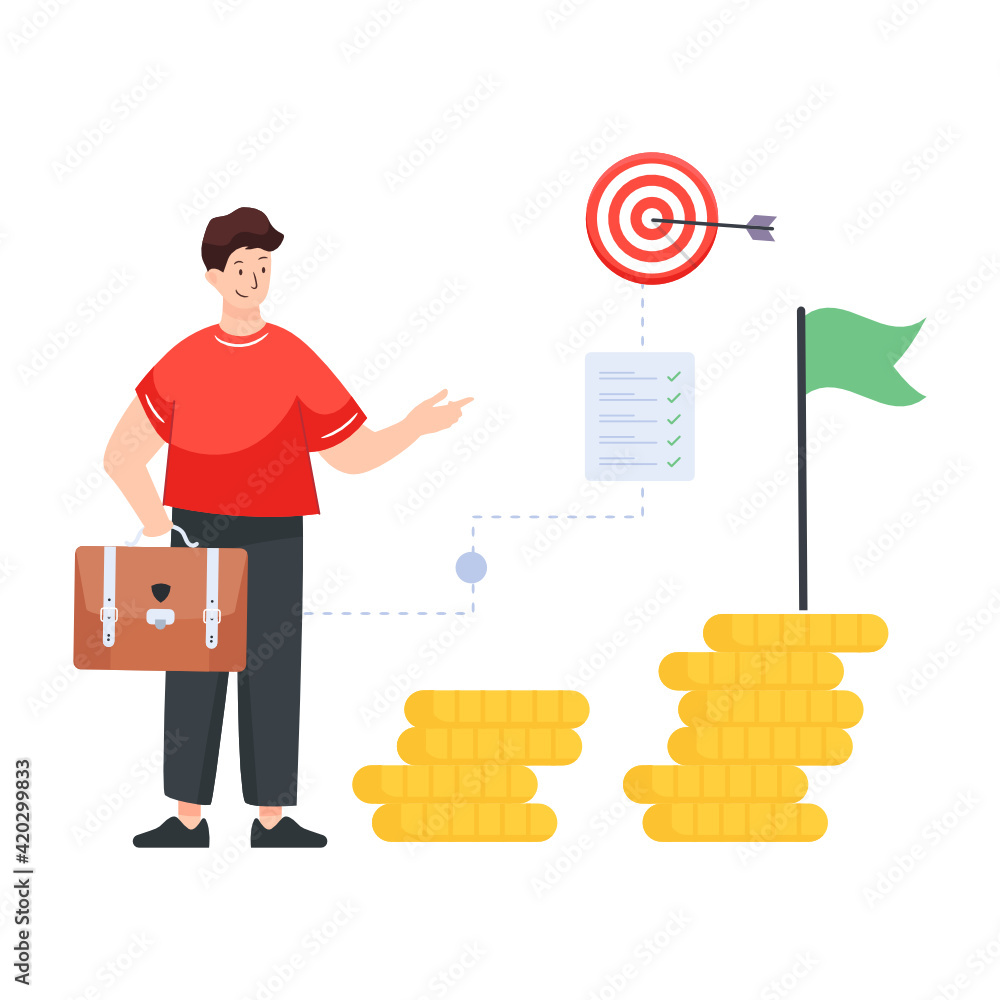A business goal flat illustration design
A business goal flat illustration design