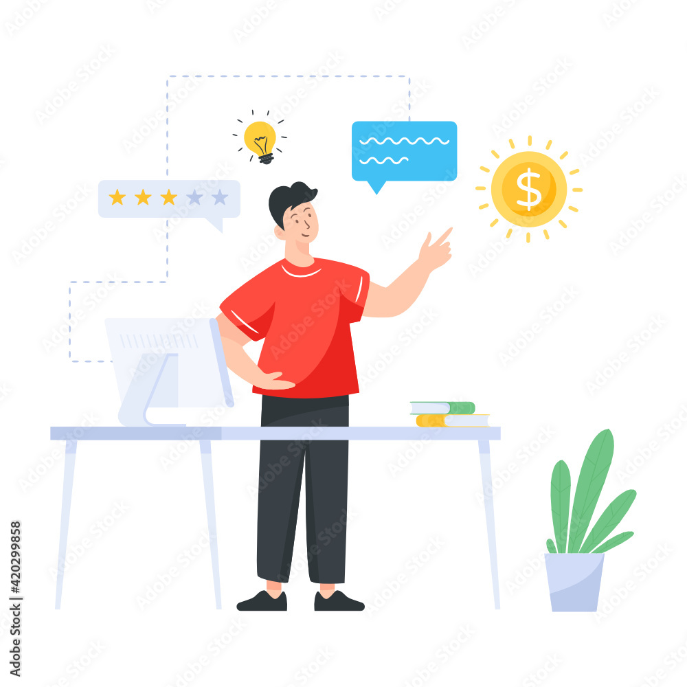 Innovative business concept, a flat illustration of financial idea
Innovative business concept, a flat illustration of financial idea