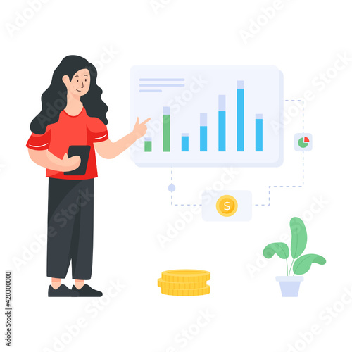
Financial audit in trendy flat illustration


