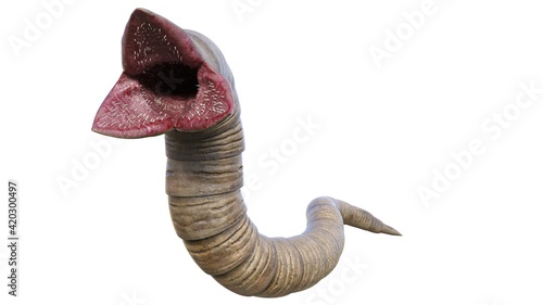 giant worm, solated 3d rendering photo