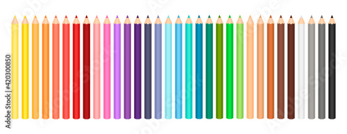 Colored pencil illustration set