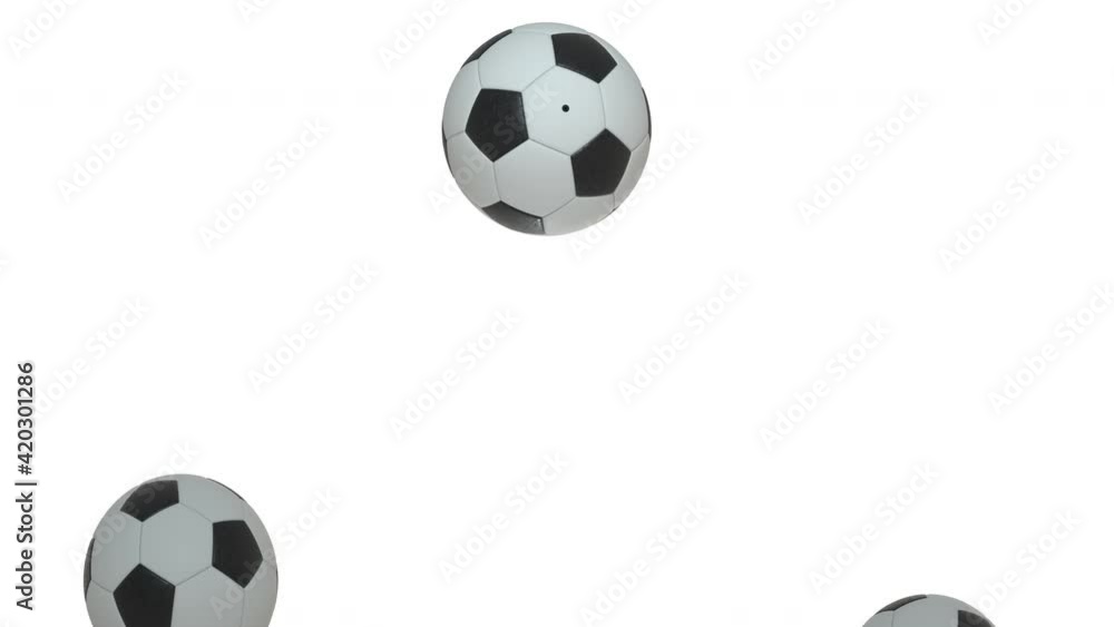 Football soccer ball falling animation. Soccer balls rain Football soccer ball falling animation. Soccer balls rain