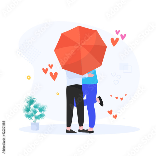  A flat illustration demonstrating date night with love