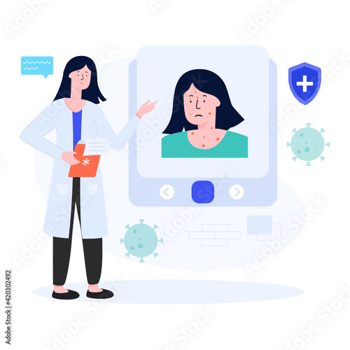 
Flat illustration design of dermatologist 

