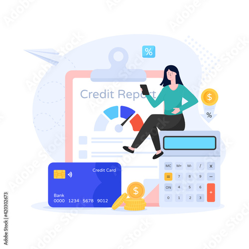 
A creative design vector of credit report 

