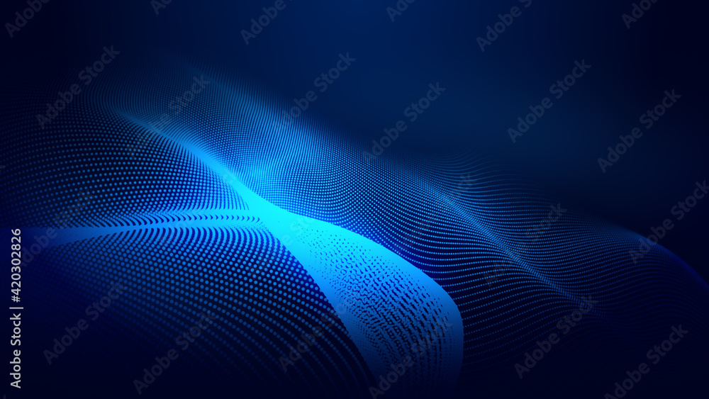 Dot blue wave light screen gradient texture background. Abstract ai technology big data digital background. 3d rendering. Dot blue wave light screen gradient texture background. Abstract ai technology big data digital background. 3d rendering.