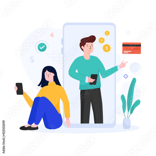 
A perfect design vector of mobile payment 

