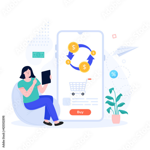 
Trendy vector design of cashback service 


