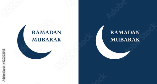 moon and text Ramadan Mubarak