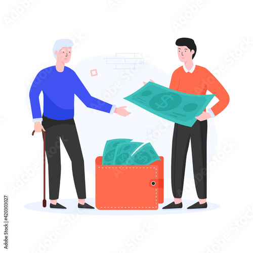 
A unique design vector of retirement fund 

