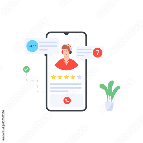 
A flat blended learning illustration, teacher with books giving online lecture

