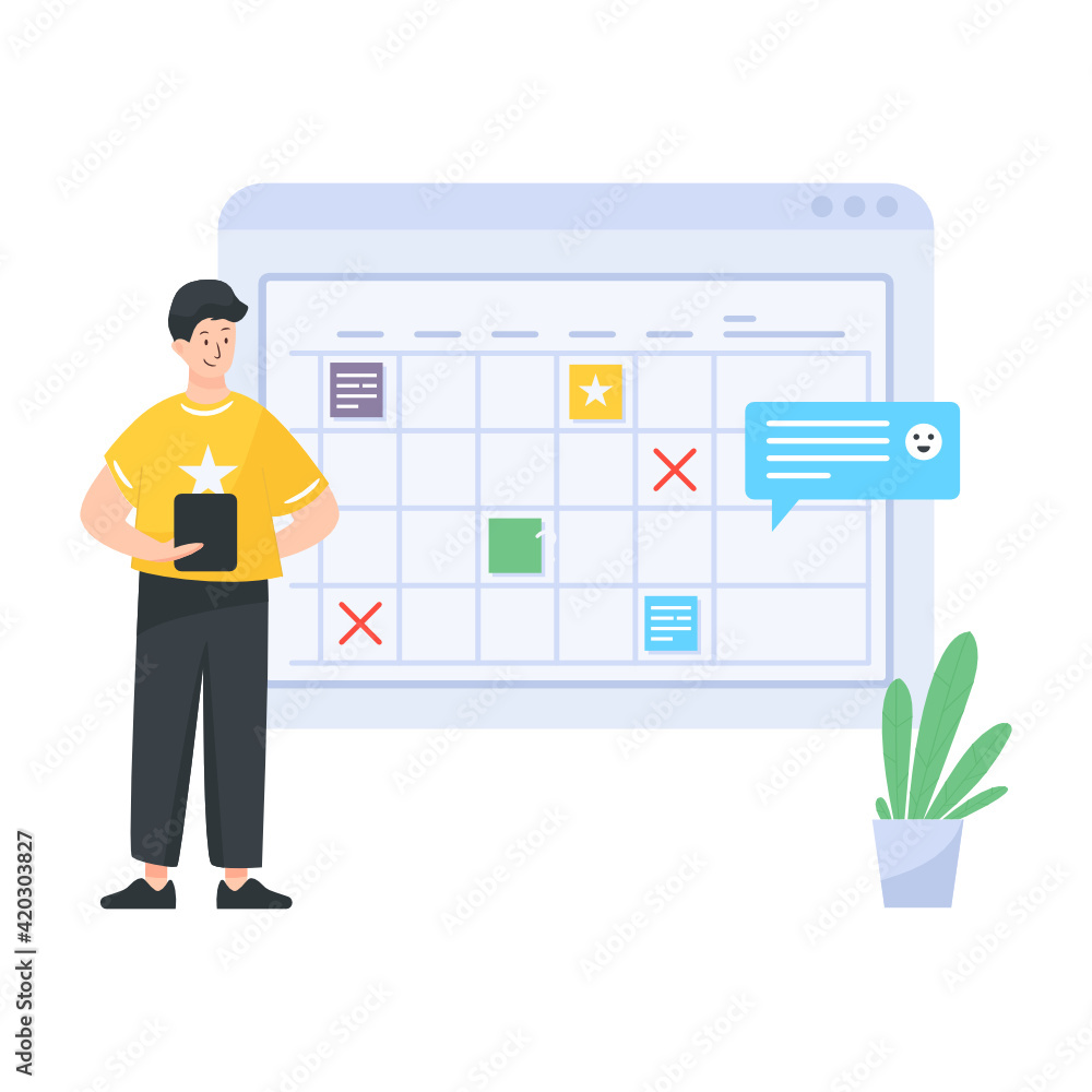Flat editable online task manager illustration
Flat editable online task manager illustration