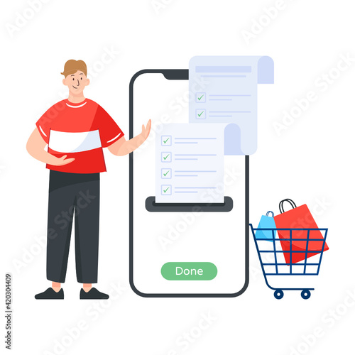
Download this shopping list flat vector design


