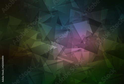 Dark Multicolor vector low poly texture.