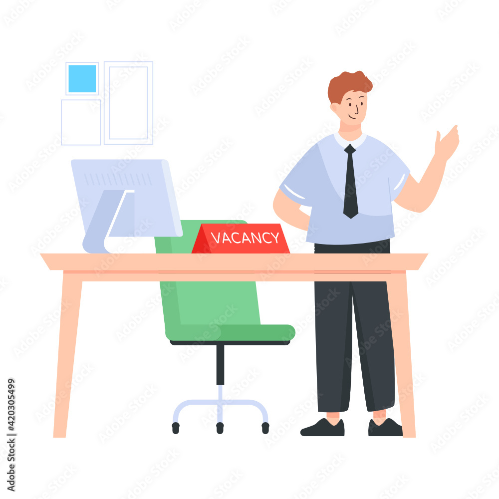 
Job vacancy flat editable illustration

