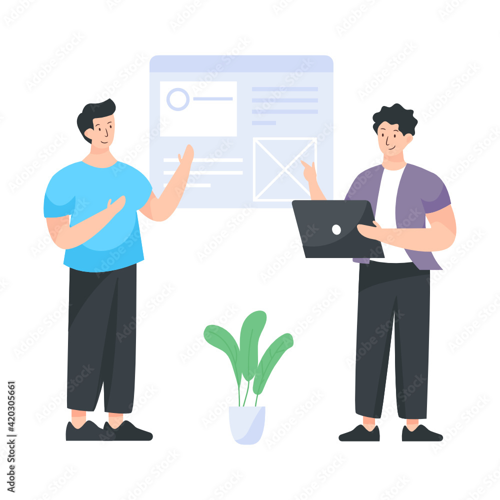 Employee discussion flat editable illustration
Employee discussion flat editable illustration